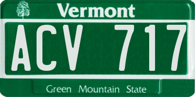 VT license plate ACV717