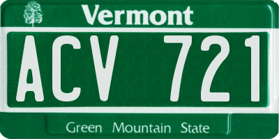 VT license plate ACV721
