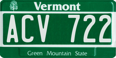 VT license plate ACV722