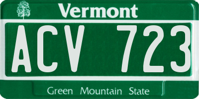 VT license plate ACV723