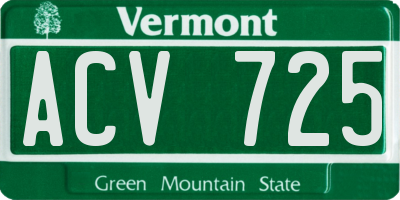 VT license plate ACV725