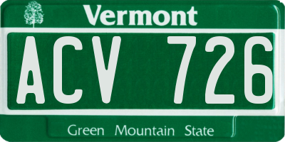 VT license plate ACV726