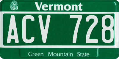 VT license plate ACV728