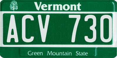 VT license plate ACV730