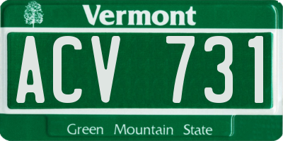 VT license plate ACV731