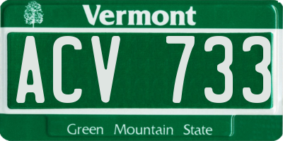VT license plate ACV733