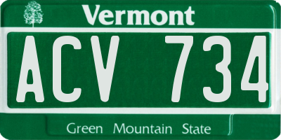 VT license plate ACV734