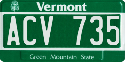 VT license plate ACV735