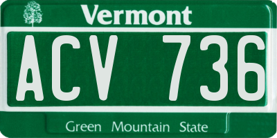 VT license plate ACV736