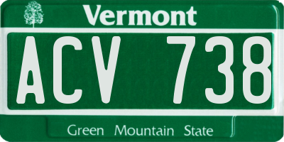 VT license plate ACV738