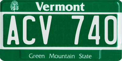VT license plate ACV740