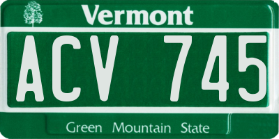 VT license plate ACV745