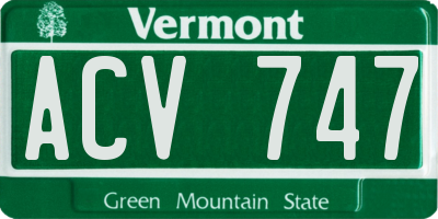 VT license plate ACV747