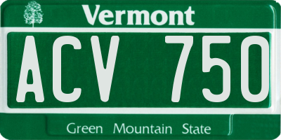 VT license plate ACV750