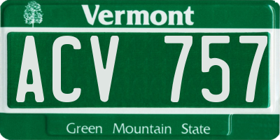 VT license plate ACV757