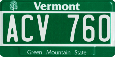 VT license plate ACV760