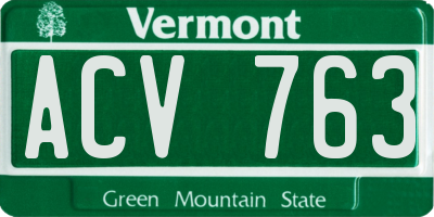 VT license plate ACV763