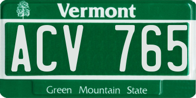 VT license plate ACV765