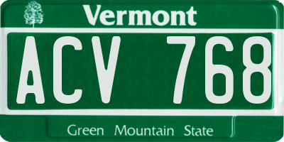 VT license plate ACV768