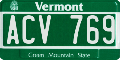 VT license plate ACV769