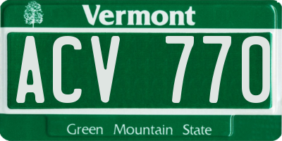 VT license plate ACV770