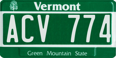 VT license plate ACV774