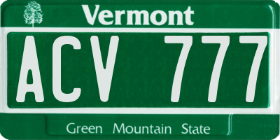VT license plate ACV777