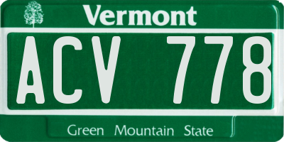 VT license plate ACV778
