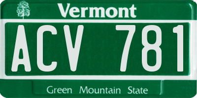 VT license plate ACV781