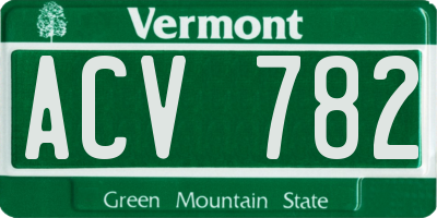 VT license plate ACV782