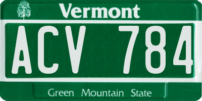 VT license plate ACV784