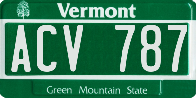 VT license plate ACV787
