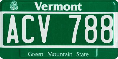 VT license plate ACV788
