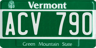 VT license plate ACV790