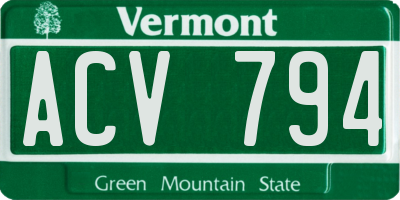VT license plate ACV794