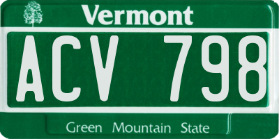 VT license plate ACV798