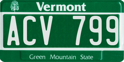 VT license plate ACV799