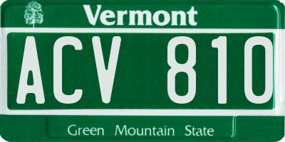 VT license plate ACV810
