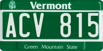 VT license plate ACV815