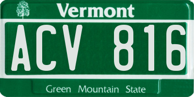 VT license plate ACV816