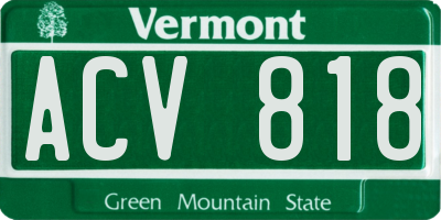 VT license plate ACV818