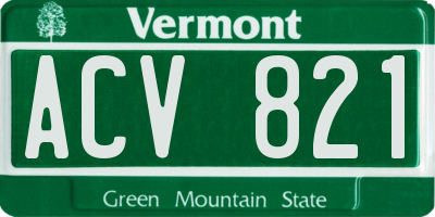 VT license plate ACV821