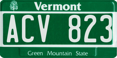 VT license plate ACV823