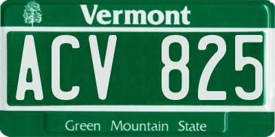 VT license plate ACV825