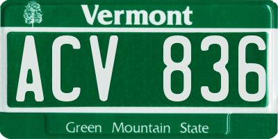 VT license plate ACV836