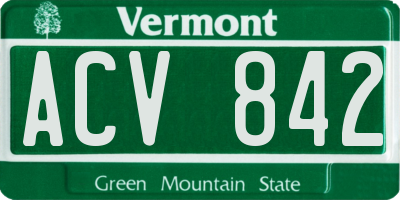 VT license plate ACV842