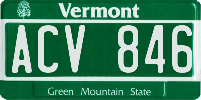 VT license plate ACV846