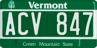 VT license plate ACV847