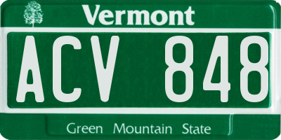 VT license plate ACV848