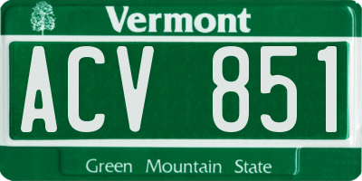 VT license plate ACV851